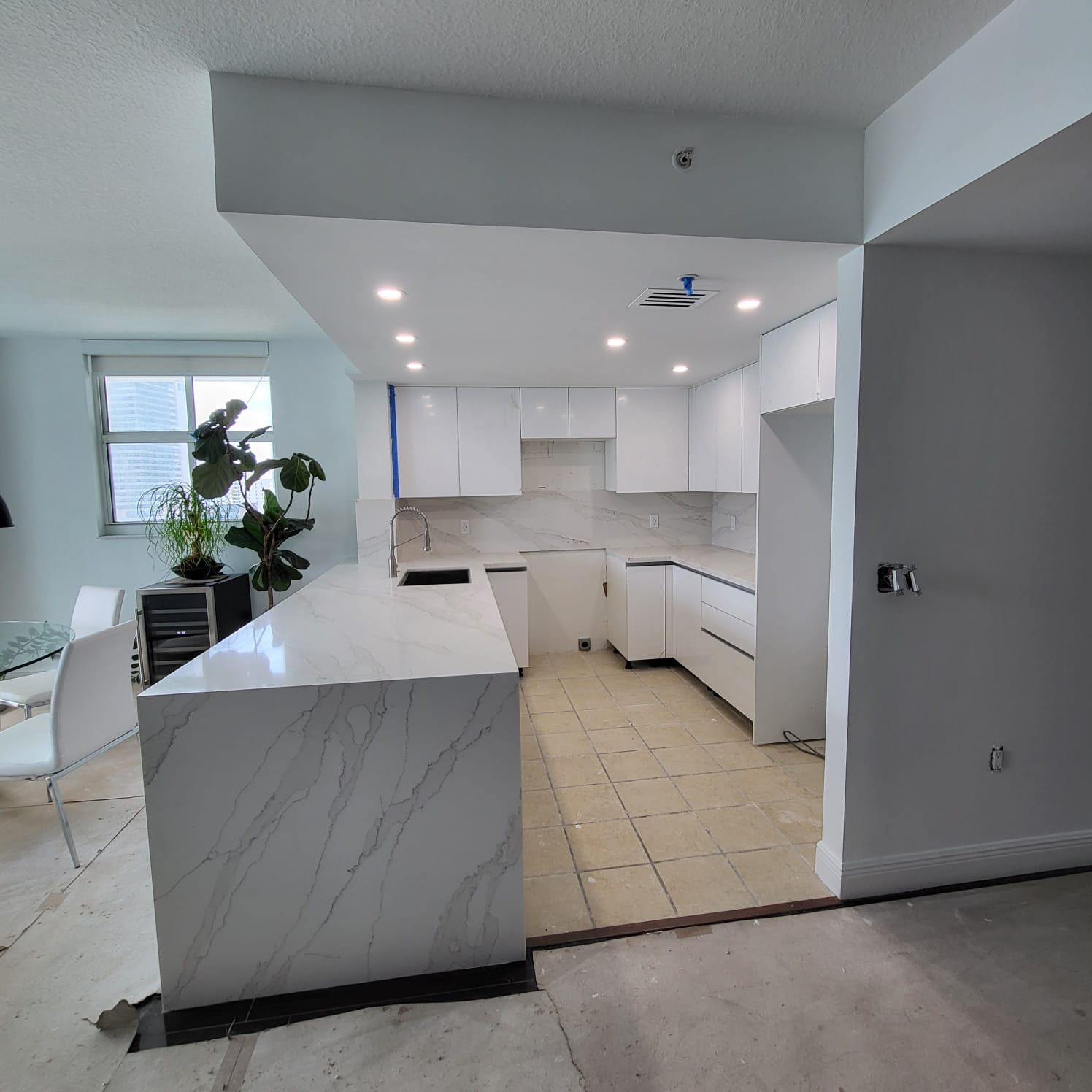 White kitchen after remodeling
