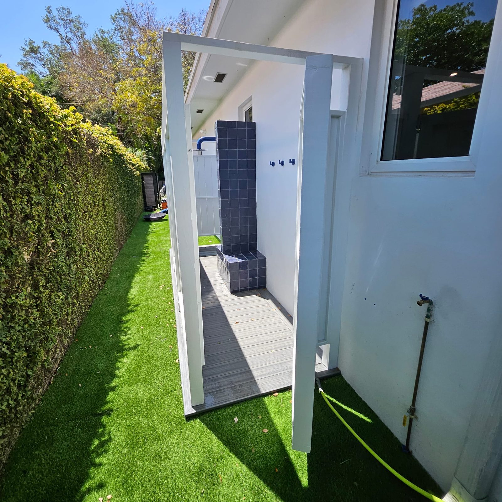 Completed private outdoor shower